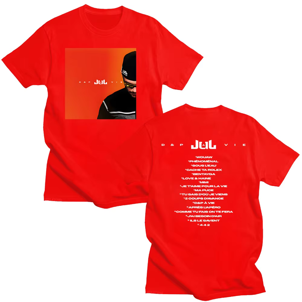 Rappeur JuL D & p À Vie T-shirts JuL nouvel Album mode polyvalent