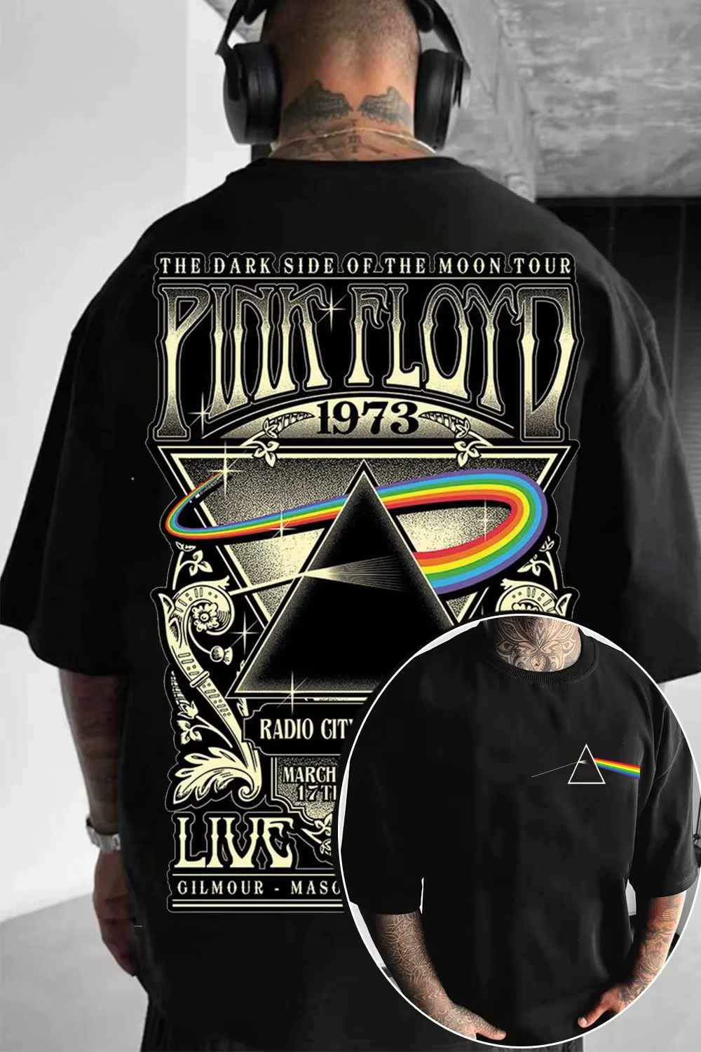 T-shirt en coton avec motif Pink Floyd