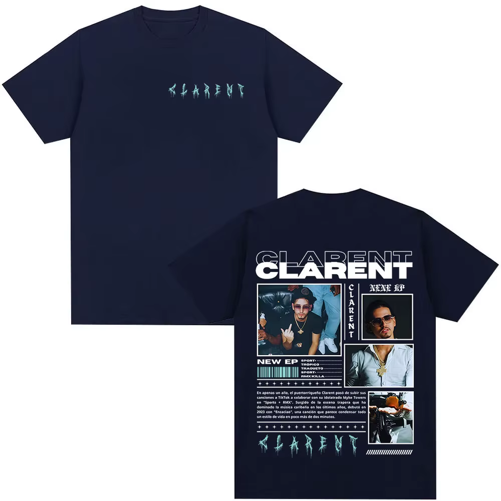 Rappeur CLARENT Album 2025 Merch T-shirt vêtements pour hommes Hip Hop manches courtes t-shirts homme mode haute