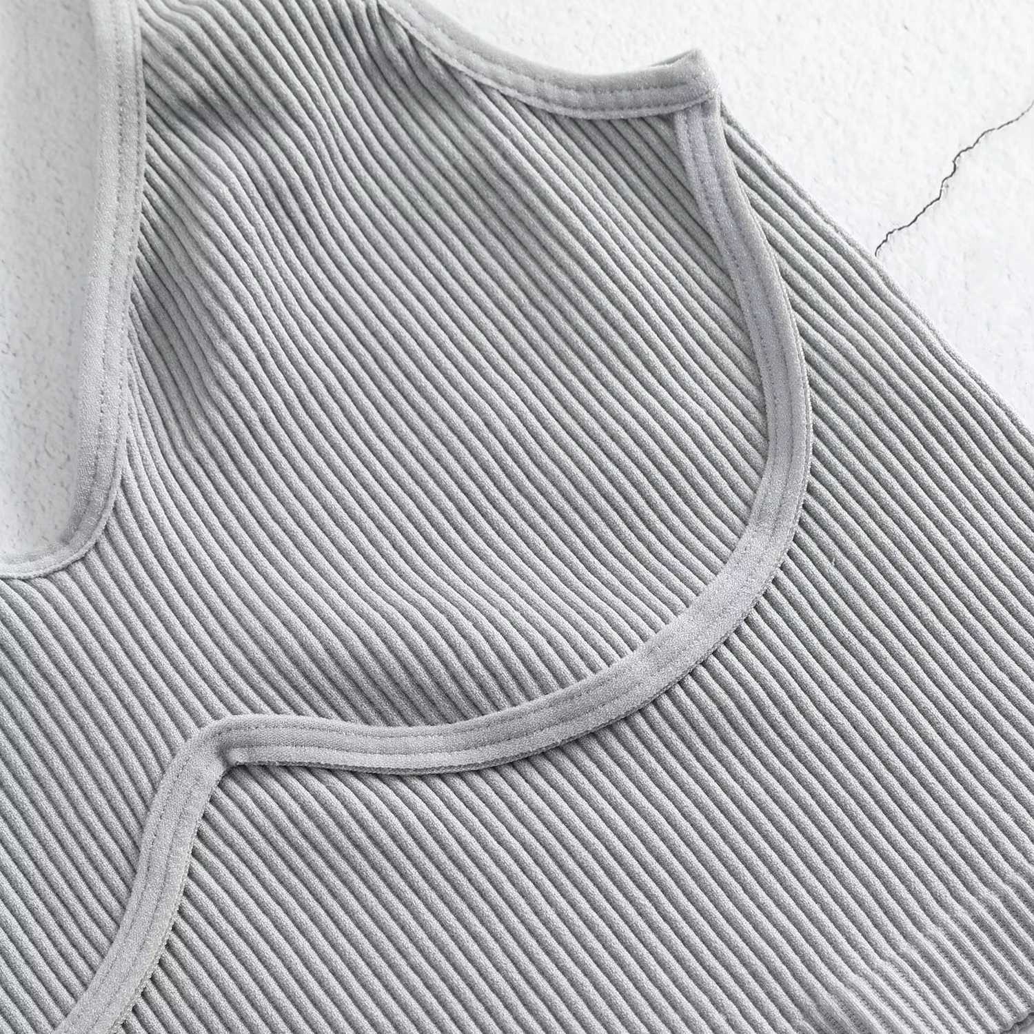 Débardeur court sans couture en tricot côtelé pour femme