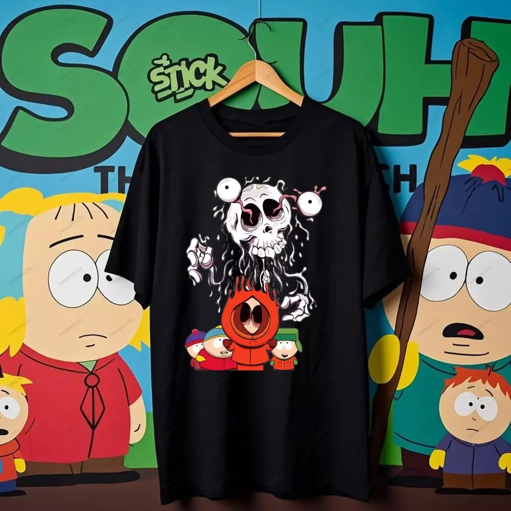 Amusant parc du sud dessin animé t-shirt unisexe femmes hommes