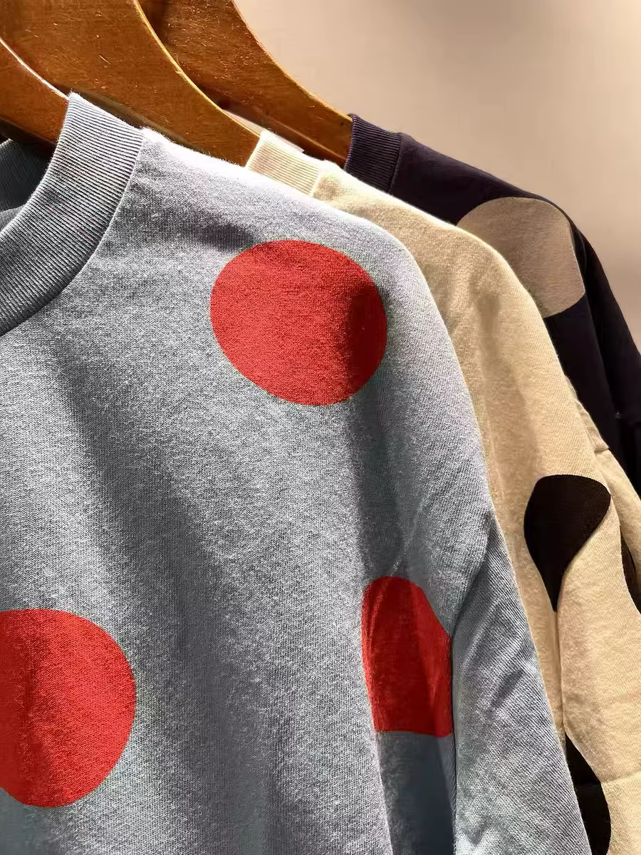 T-shirt à pois style japonais Mori Girl 2026 pour femme