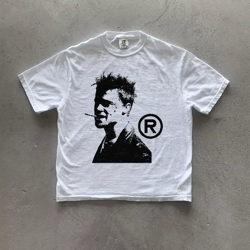 T-shirt rétro américain "Fight Club" pour hommes et femmes toutes saisons