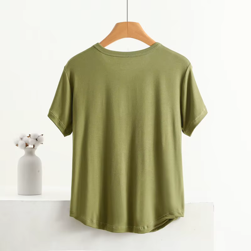 T-shirt manches courtes col V femme