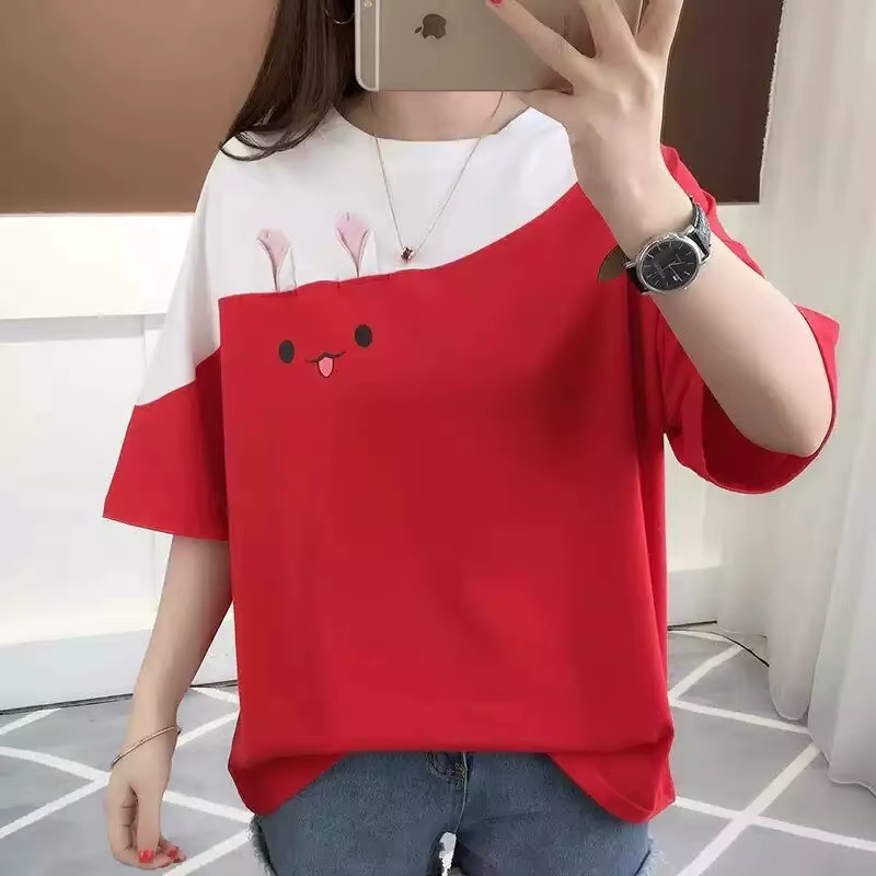 T-shirt rose pour femme, haut mignon pour fille, mode coréenne, été, 2024