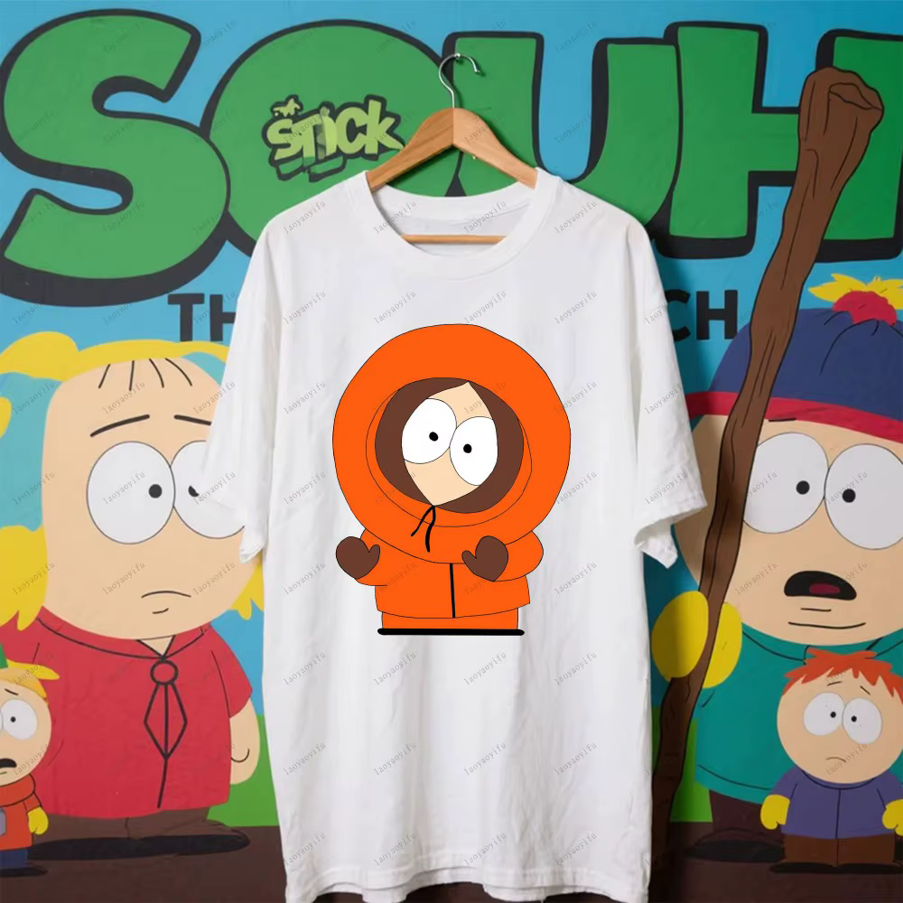 Amusant parc du sud dessin animé t-shirt unisexe femmes hommes