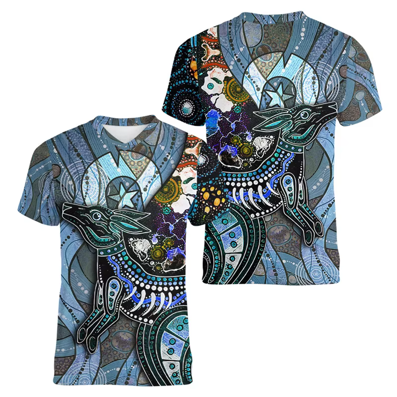 Australie motif kangourou T-shirt hommes 3d imprimé Animal
