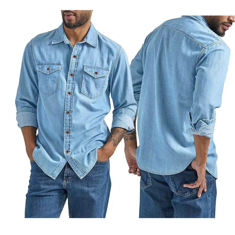 Chemise en jean, vêtements de travail pour hommes européens et américains