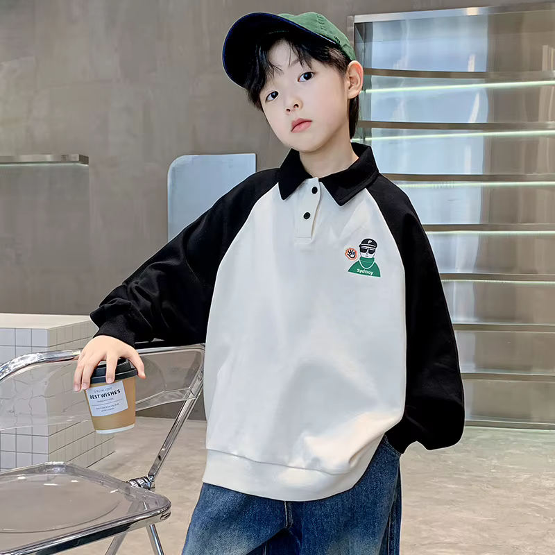 Sweat-shirt à col polo pour enfants