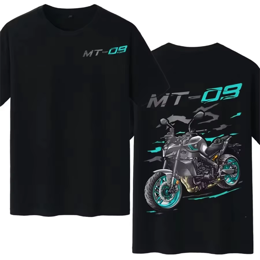T-shirt imprimé en coton pour motocycliste MT-09