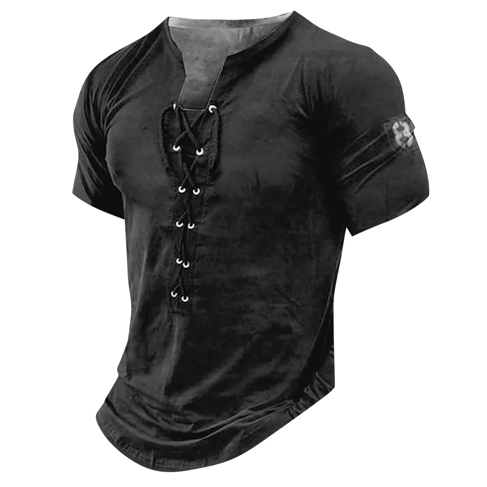 T-shirt vintage à col en V pour hommes