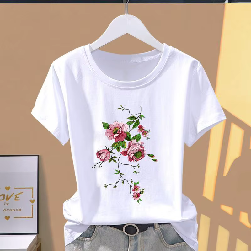 Nouveau T-shirt décontracté à manches courtes pour femme