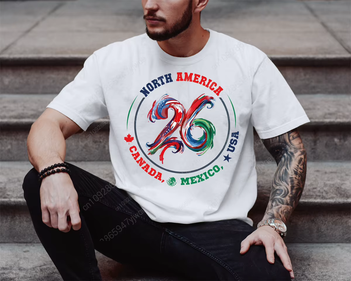 T-shirt de l'Édition Mondiale de Football Amérique Mexique Canada 2026 – Collection Été Homme et Femme