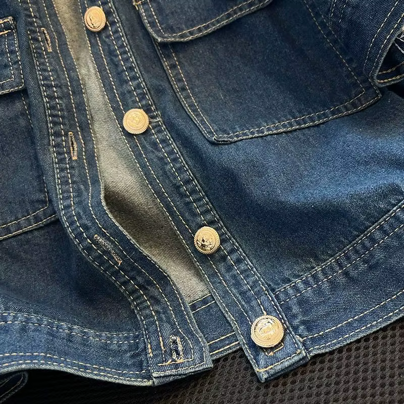 Streetwear femmes Denim vestes à manches courtes été Jean veste vêtements d'extérieur Ropa Mujer mode rétro Vintage manteau recadrée hauts
