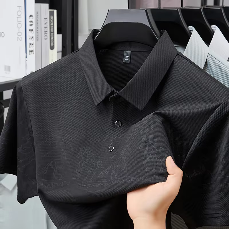 Polo imprimé cheval paysager pour homme