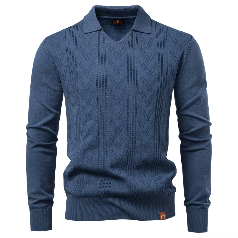 AIOPESON 2025 Polo Henley moderne pour hommes couleur unie à manches longues mode coupe avant luxe affaires Social Premium haut masculin