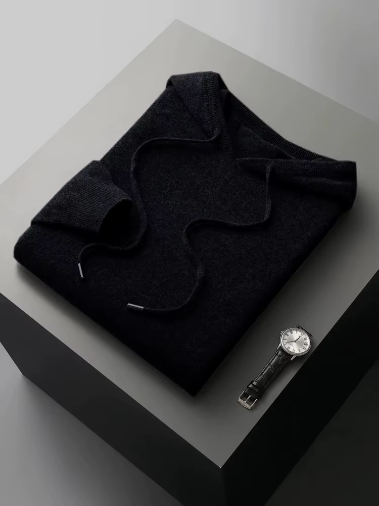 100% laine mérinos haute qualité hommes sweats à capuche printemps automne pull