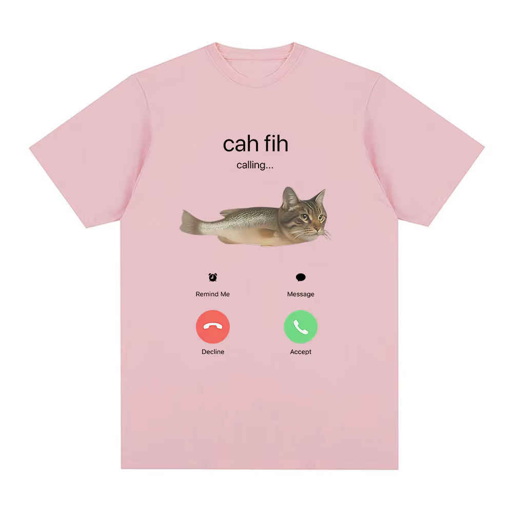 T-shirt humoristique Cah Fih Meme : Chat