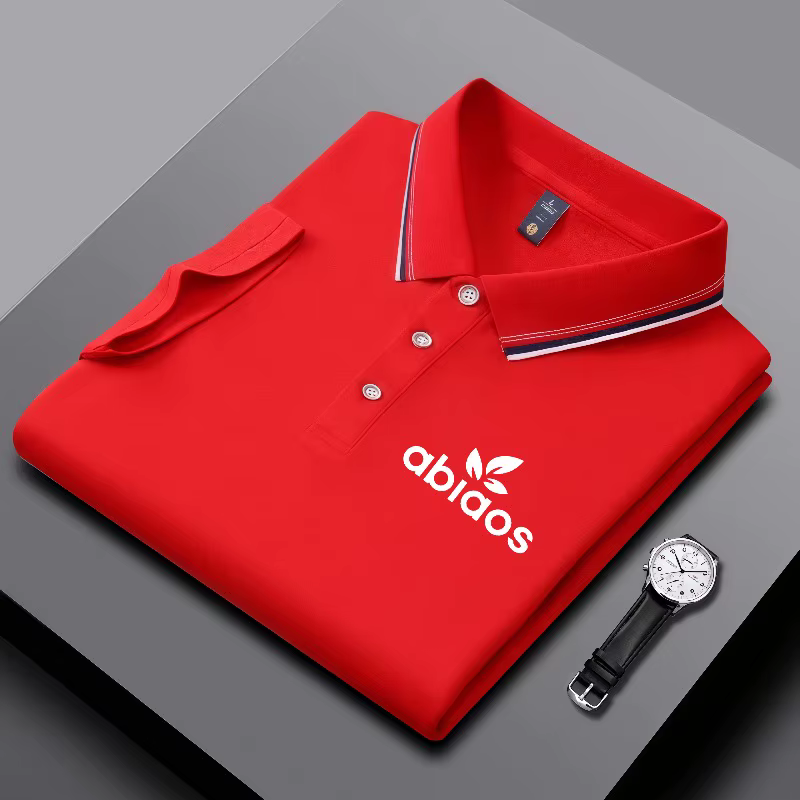 Polo noir pour homme avec imprimé « abiaos »