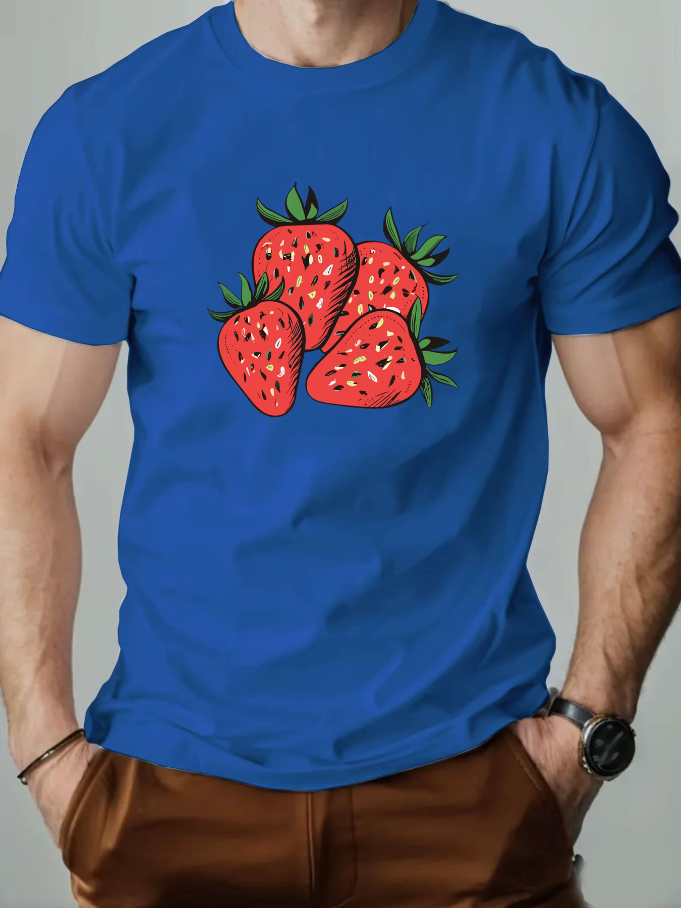T-shirt col rond pour hommes