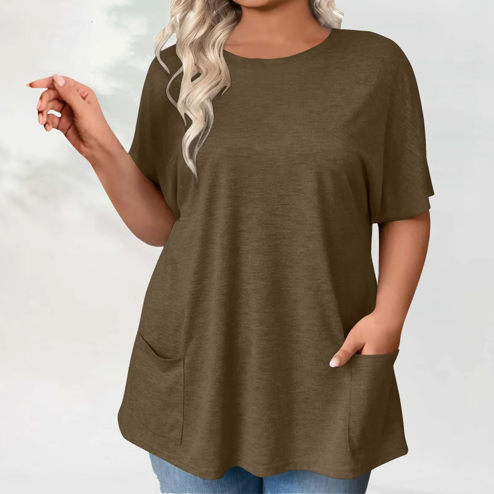 T-shirt ample décontracté à manches courtes pour femmes