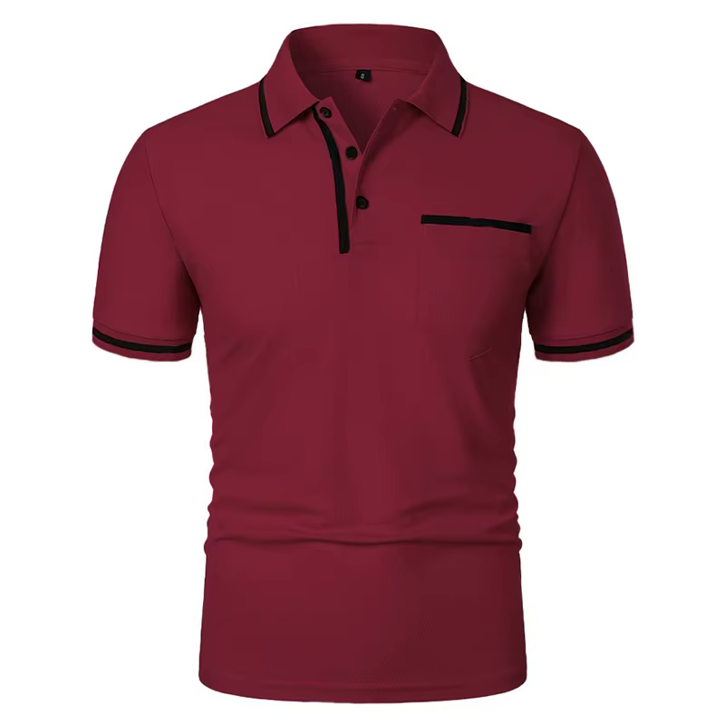 Nouveaux hommes à manches courtes polos couleur unie t-shirt style décontracté été à la mode respirant ample basique