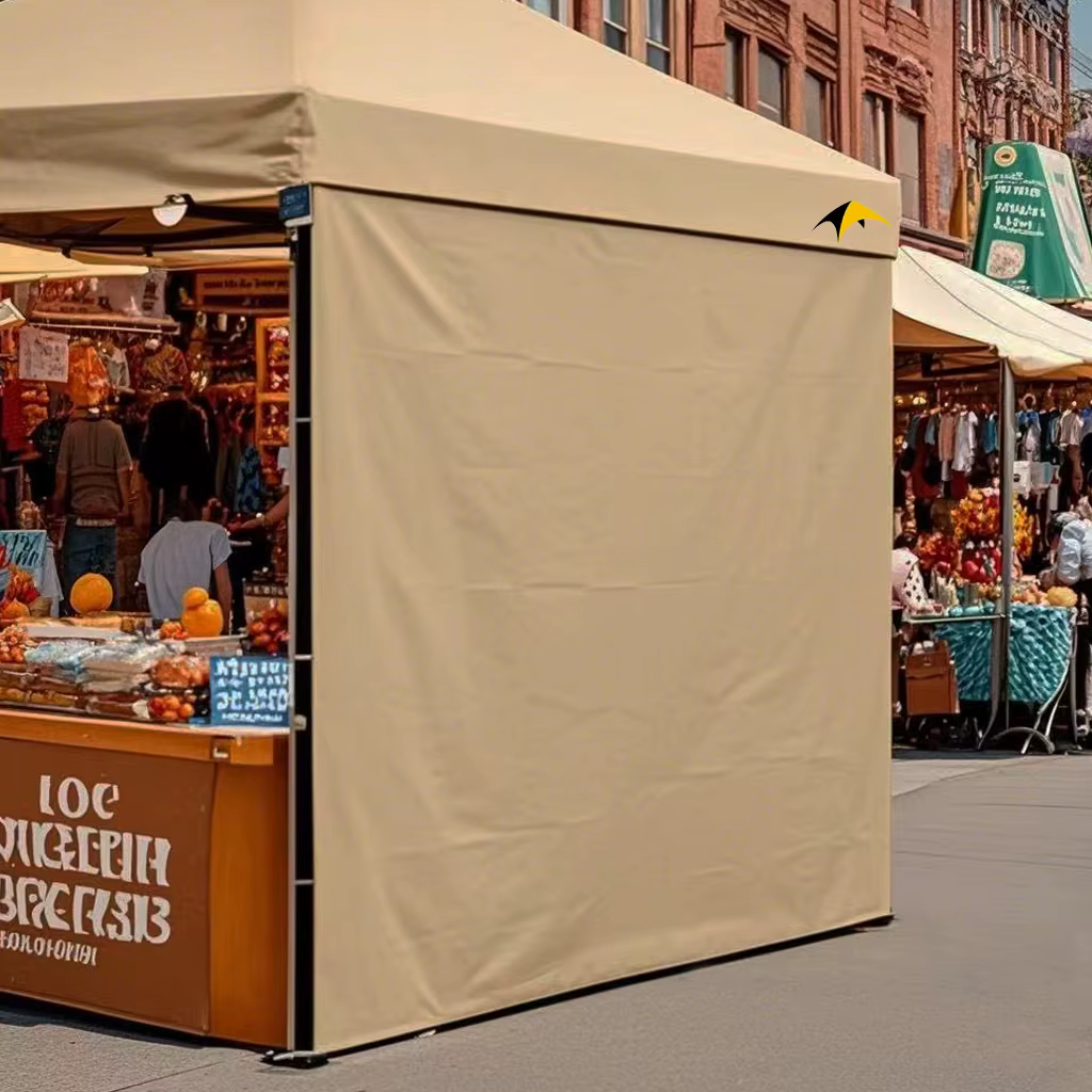 Gazebos à paroi latérale auvent, tente étanche pour 10x10 pieds, Gazebos à jambe droite Pop-up pour l'extérieur, 1 pièce, paroi latérale uniquement, kaki