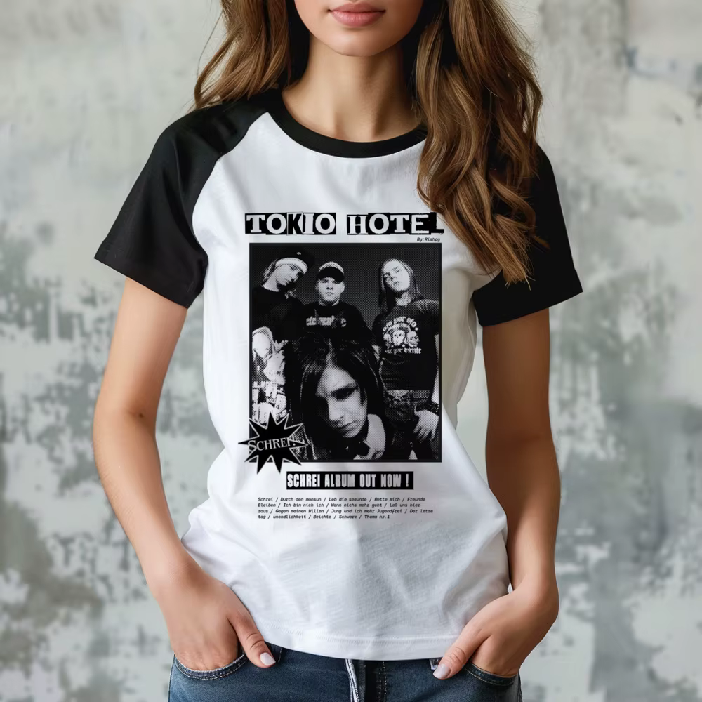 T-shirt Tokio Hotel pour femmes, streetwear, animé, Y2K, 600, vêtements de bandes dessinées