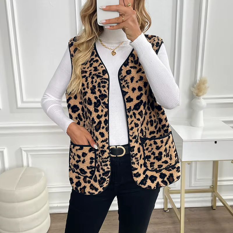 Gilet sans manches à col en v