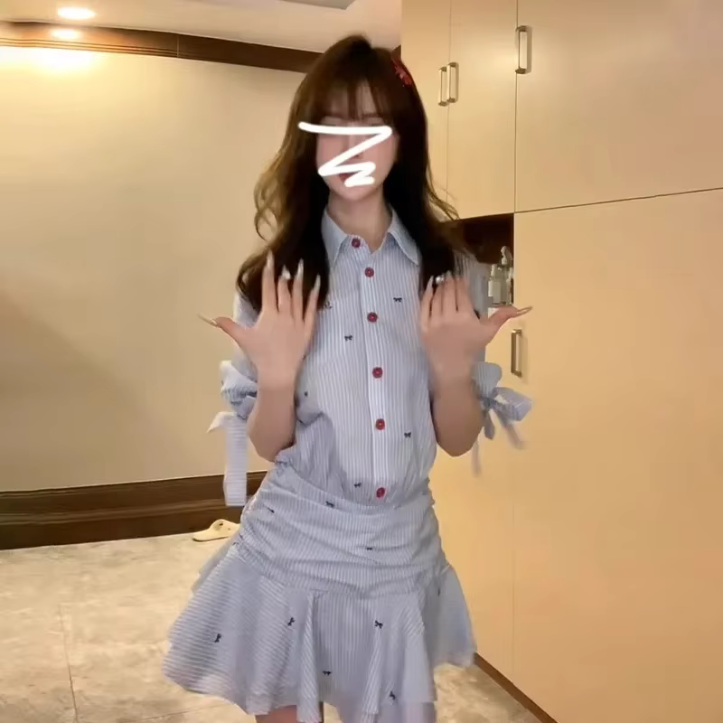 Nouvelle Robe Chemise Bleue Miu 2025 pour Femme
