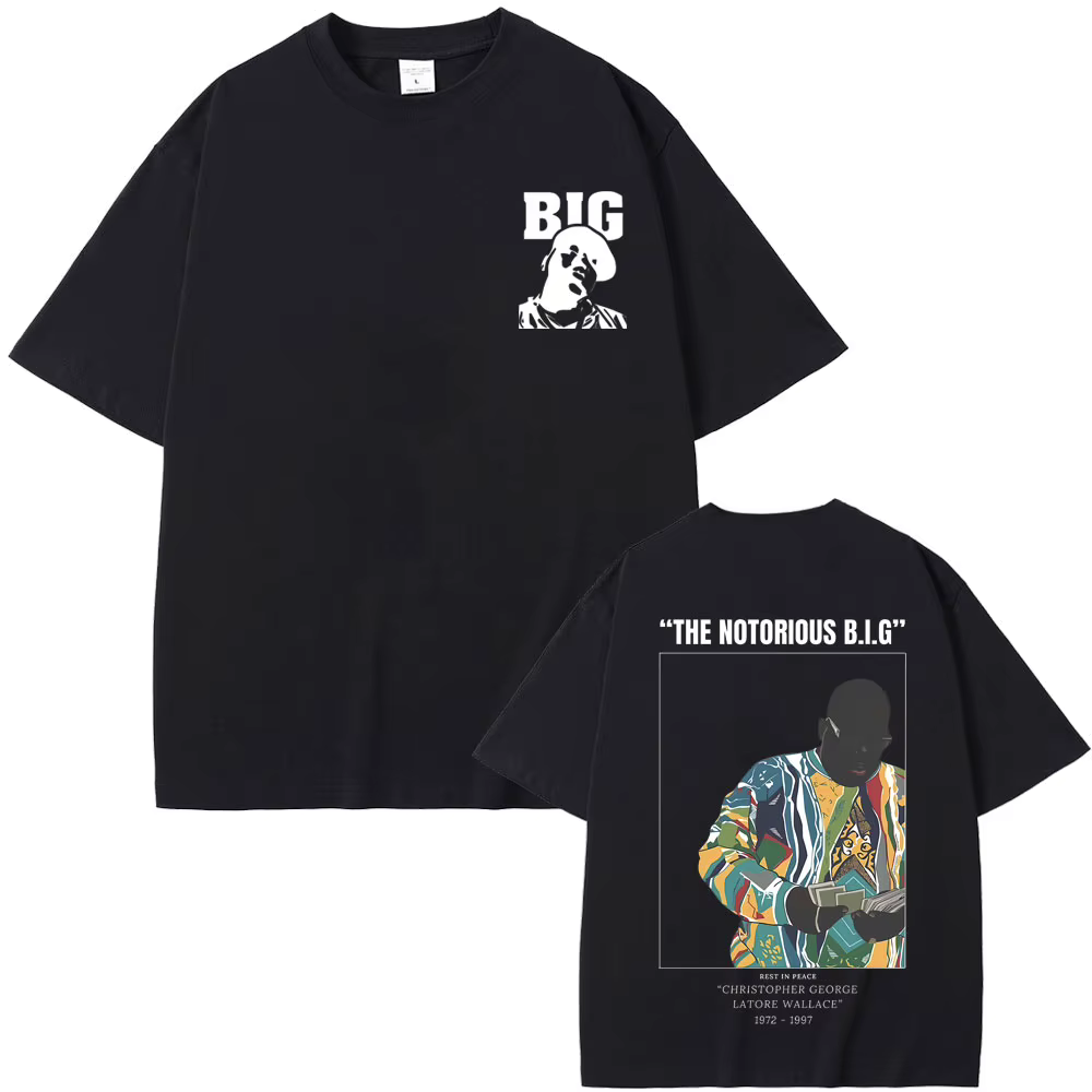 Vintage le célèbre grand T-shirt Biggie Smalls graphique T-shirt hommes femmes mode Hip Hop t-shirts hommes coton surdimensionné T-shirt