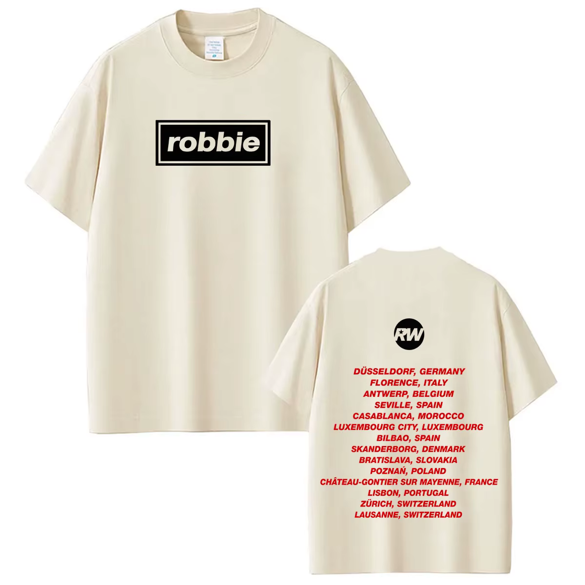 Robbie Williams BRITPOP Album 2026 Tour Print T-shirts Hommes Femmes T-shirt Mode Manches Courtes Coton Décontracté Oversize