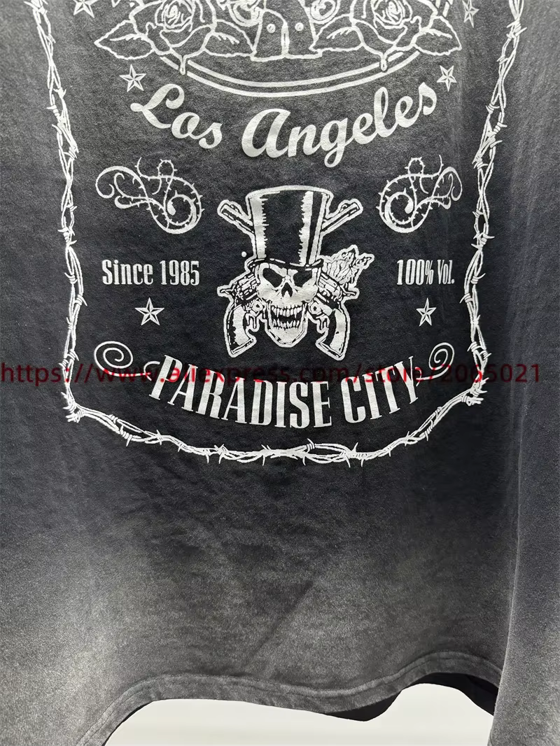 Vintage SAINT Guns N Roses lavé T-Shirts haute qualité sol sale Spray porté à la main débardeur t-shirt hauts