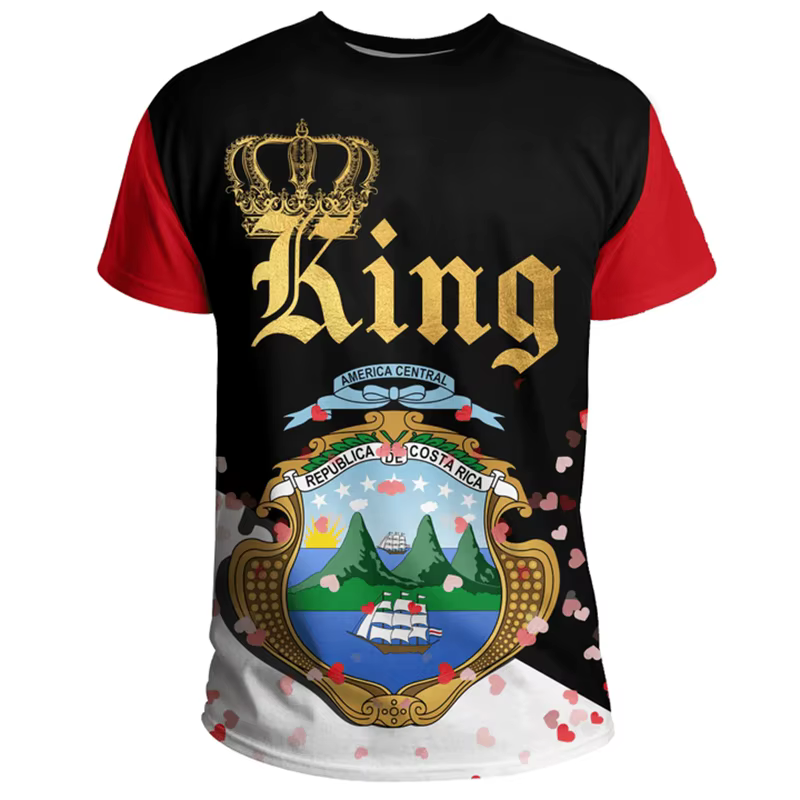 T-shirt à col rond imprimé 3D pour hommes