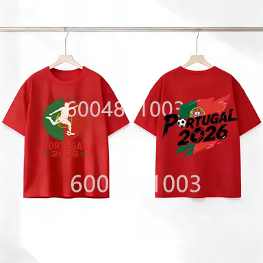 Chemise pour enfants avec drapeau du Portugal, style rétro, graphique, garçons, filles, été, coton, manches courtes, petit fan de football, vêtements décontractés pour tous les jours