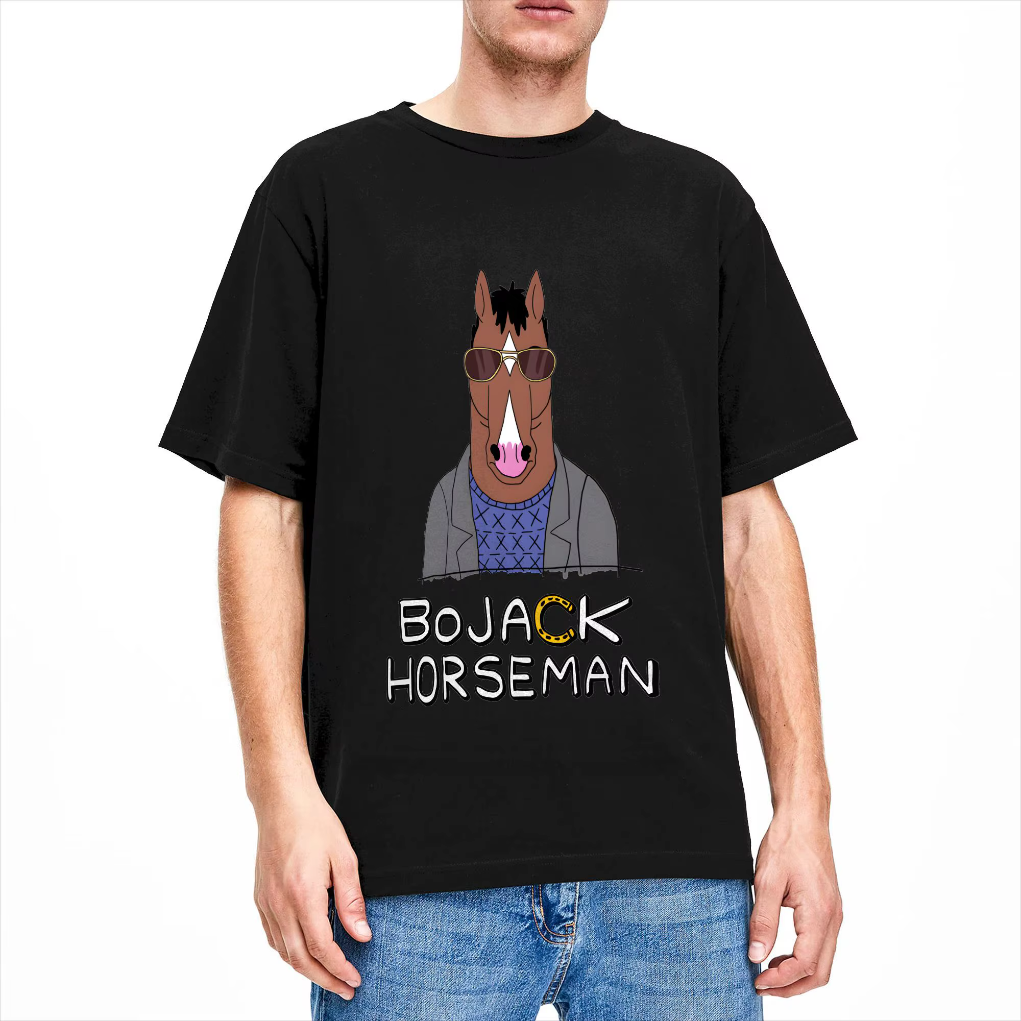 Horseman T-Shirt d'été en pur coton pour hommes
