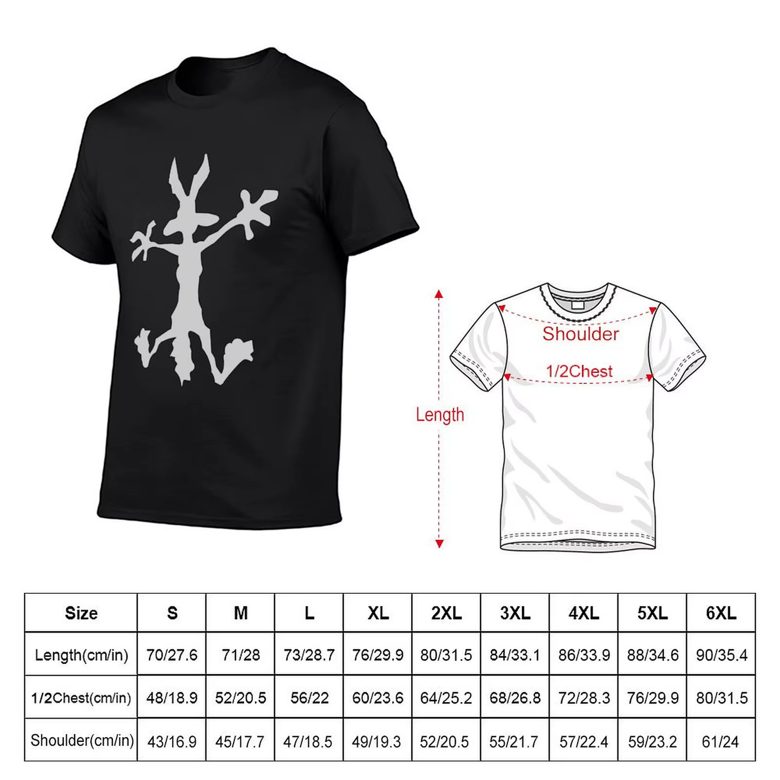 T-shirt à trous de coyote pour hommes