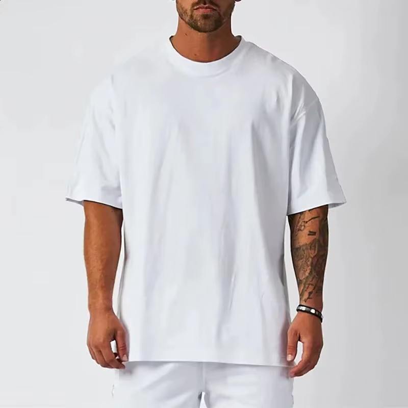 T-shirt blanc en coton pour homme