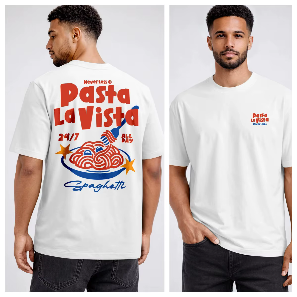 LA DOLCE VITA T-shirt décontracté ample 100% coton avec motif pour homme et femme