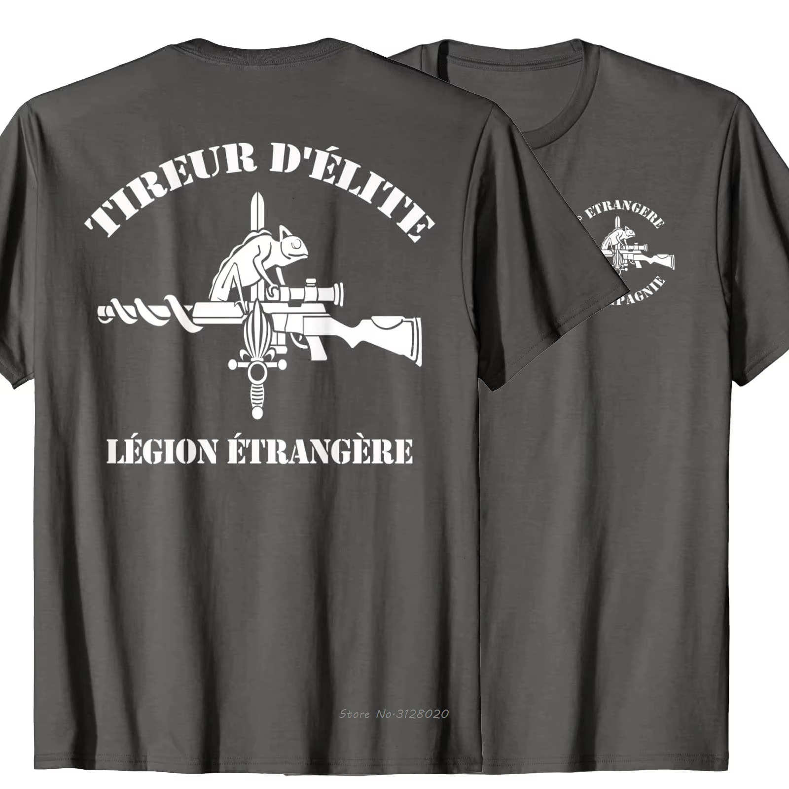 T-shirt de tireur des forces spéciales de la Légion étrangère française. Été coton à manches courtes col rond hommes