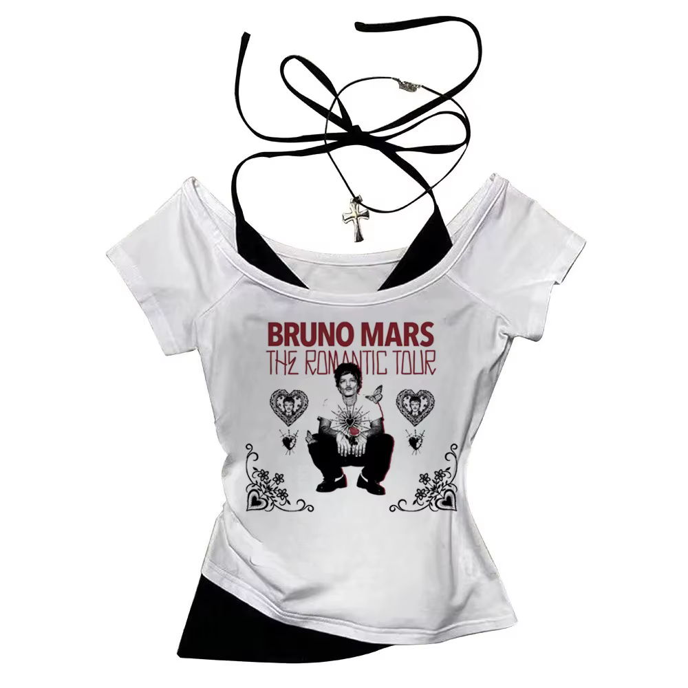 T-shirt 2026 Bruno Mars The Romantic Tour pour femme