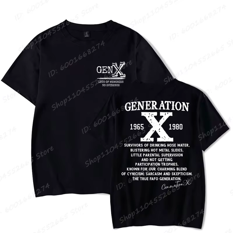 Fier Gen X T-shirts 1965 à 1980 Vintage génération X T-Shirt à manches courtes col rond