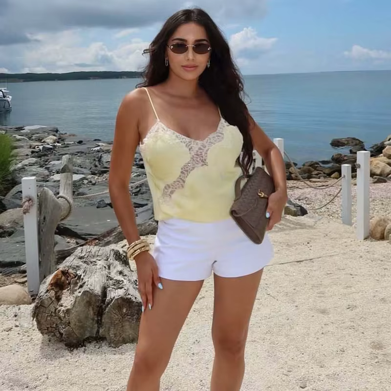 MUJER femmes hauts noir dentelle haut femme Sexy dos nu