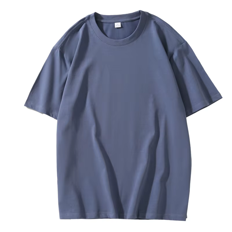 T-shirt d'été à manches courtes et col rond en coton Lycra pour hommes et femmes