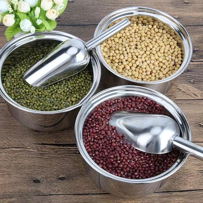 Cuillère à glaçons en acier inoxydable, Bar Buffet fête cuisine épices bonbons farine noix cuillère produits secs pelle accessoires de cuisine
