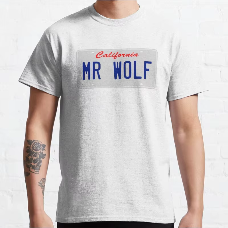 M. Wolf 80s film vintage Pulp fiction T-shirt à manches courtes et col rond pour hommes grande taille hauts pour adultes S-6xl