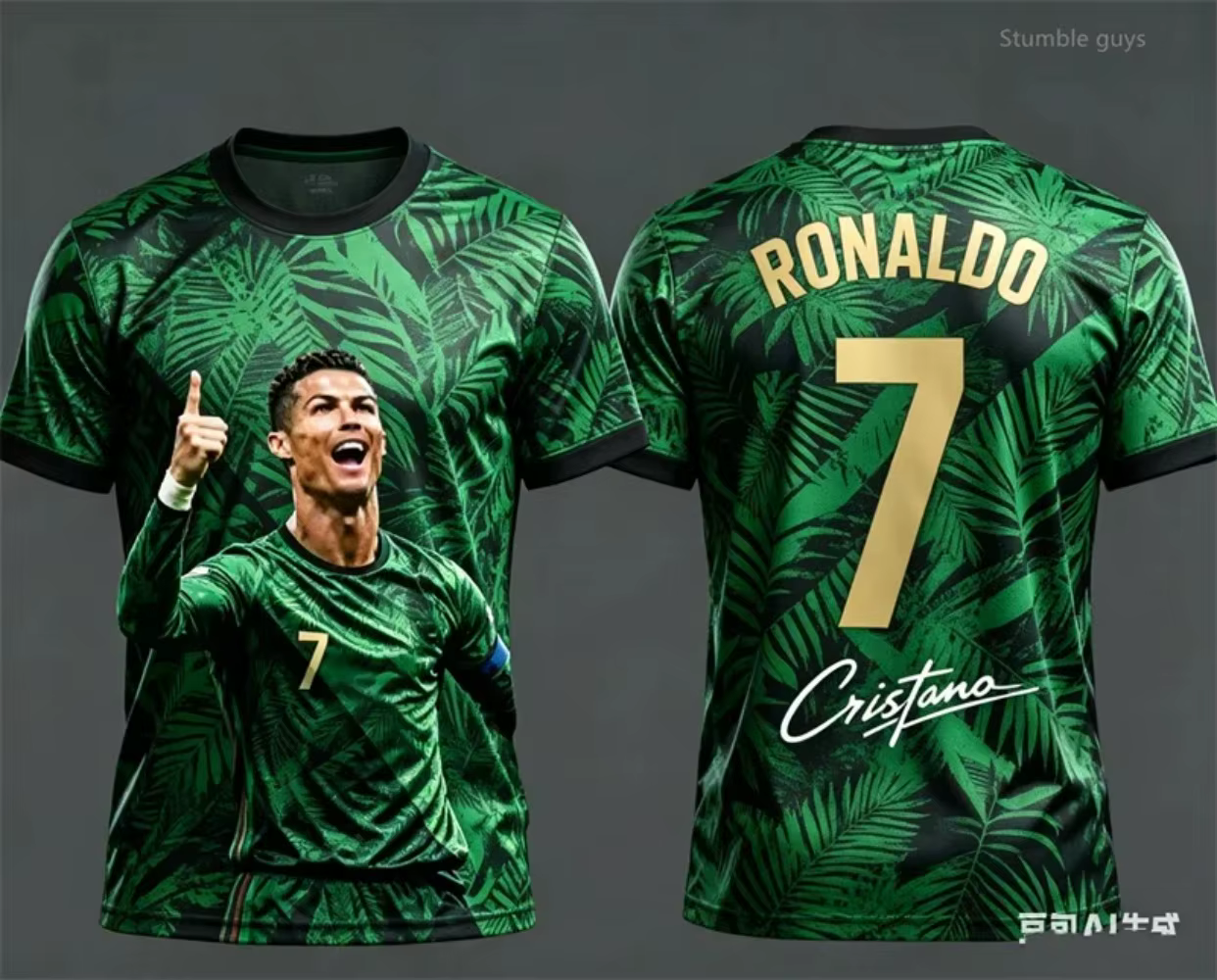 Tenue pour enfants avec design imprimé en 3D de Ronaldo pour l'été