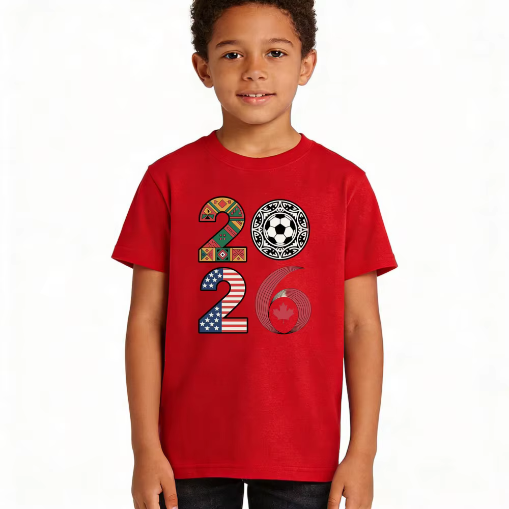 T-shirt graphique style football vintage international pour enfants