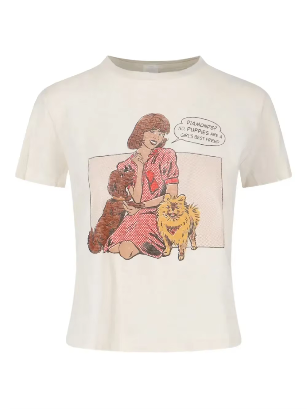 T-shirt en coton pour femme, nouvelle collection été 2026, manches courtes, col rond, imprimé personnage de dessin animé, haut polyvalent pour femme