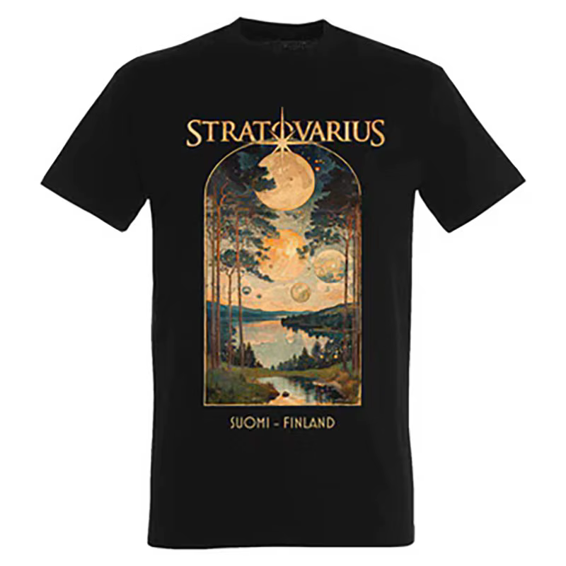 Top Stratovarius Band - T-shirt à manches courtes imprimé de style rock métal mélodique finlandais